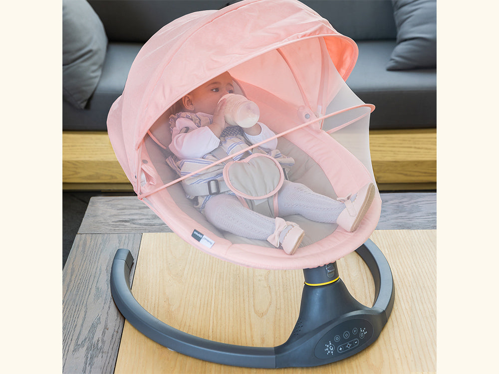 Silla Mecedora para Bebé Orphic Bouncer con Bluetooth Rosa