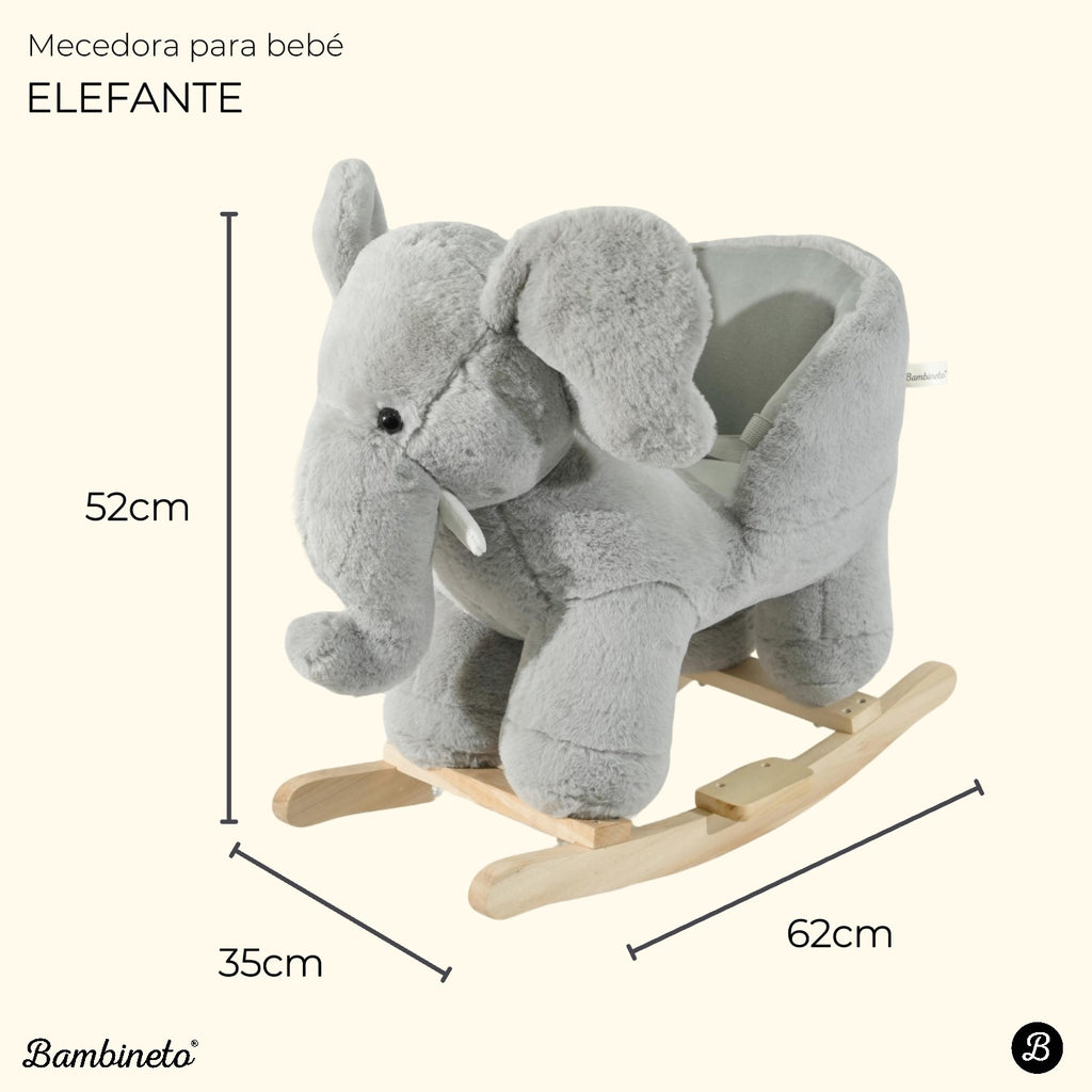 Mecedora montable para bebé peluche ELEFANTE