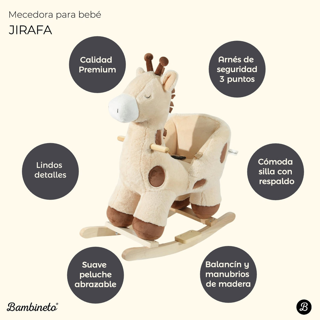 Mecedora montable para bebé peluche JIRAFA