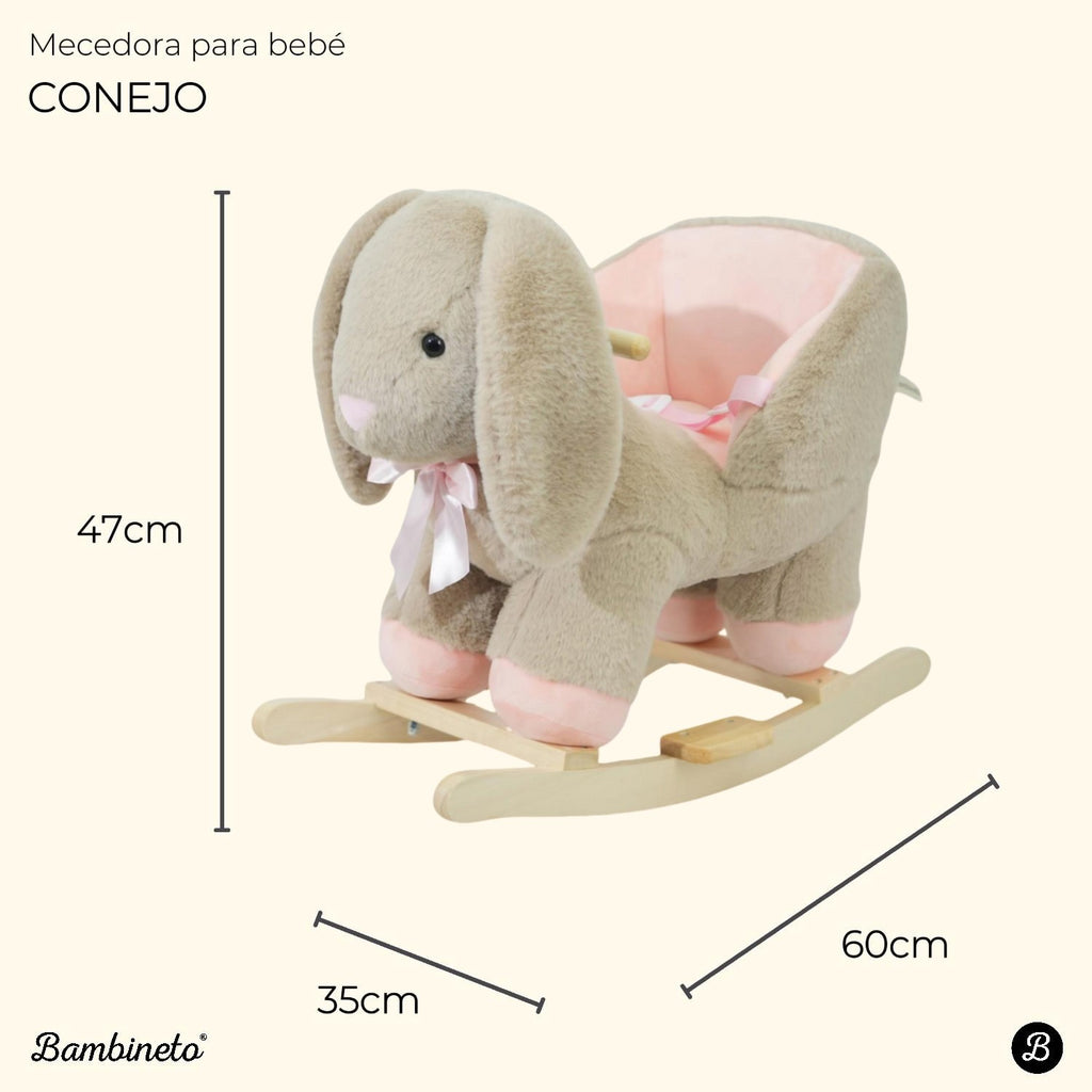 Mecedora montable para bebé peluche CONEJO