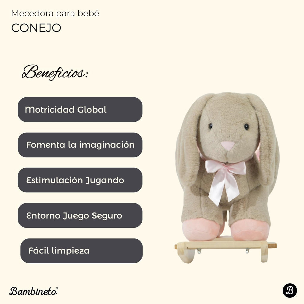 Mecedora montable para bebé peluche CONEJO