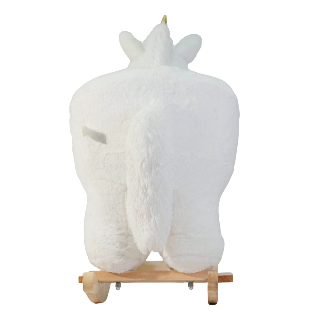 Mecedora montable para bebé peluche UNICORNIO blanco