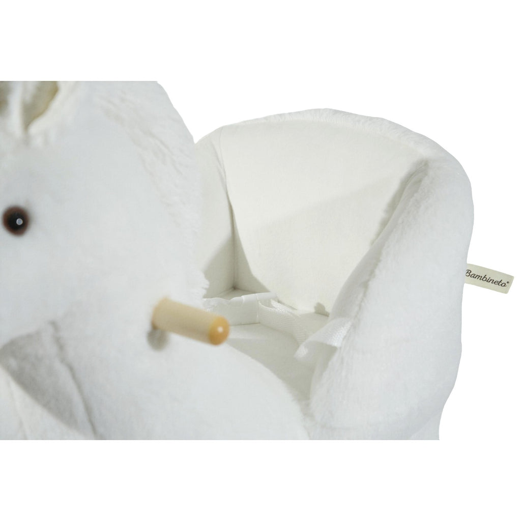 Mecedora montable para bebé peluche UNICORNIO blanco