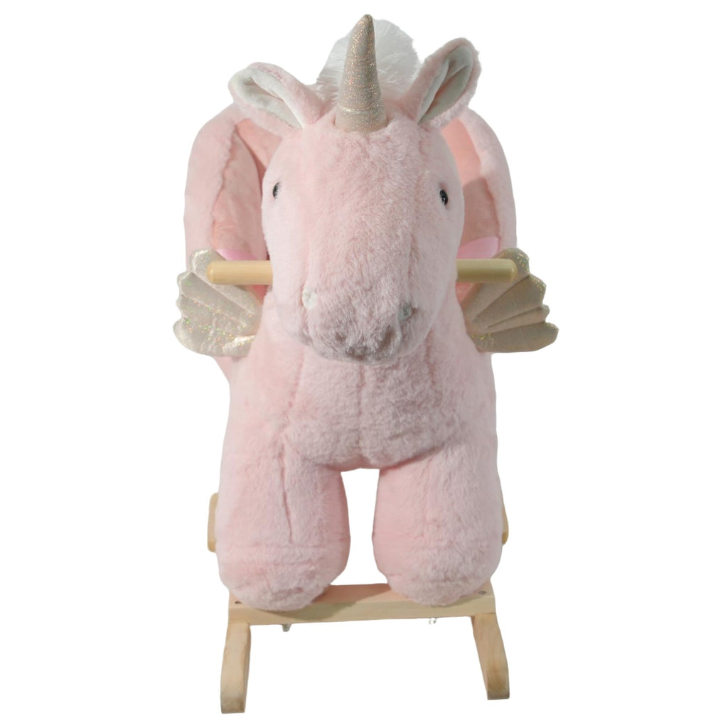 Mecedora montable para bebé peluche UNICORNIO rosa