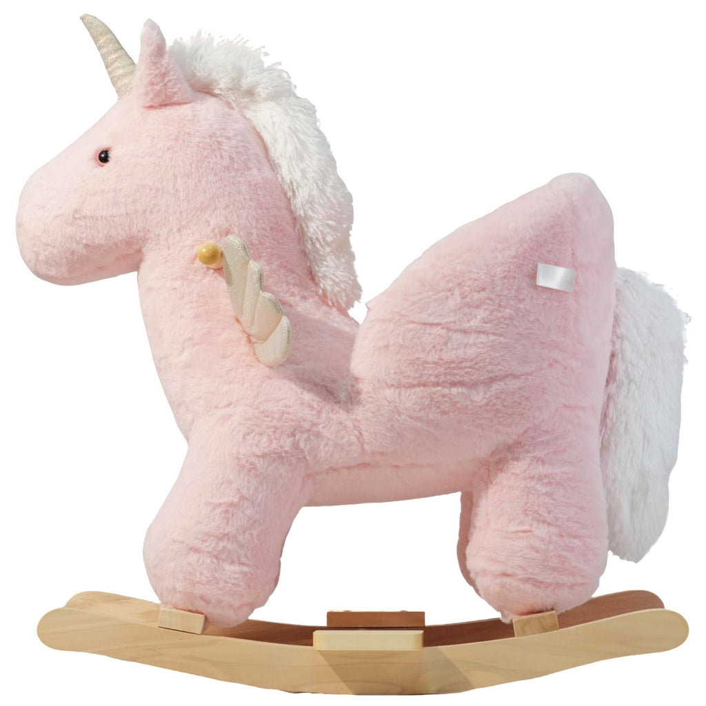 Mecedora montable para bebé peluche UNICORNIO rosa