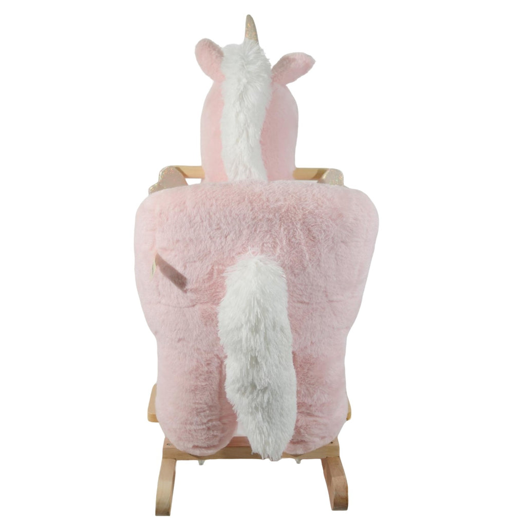 Mecedora montable para bebé peluche UNICORNIO rosa