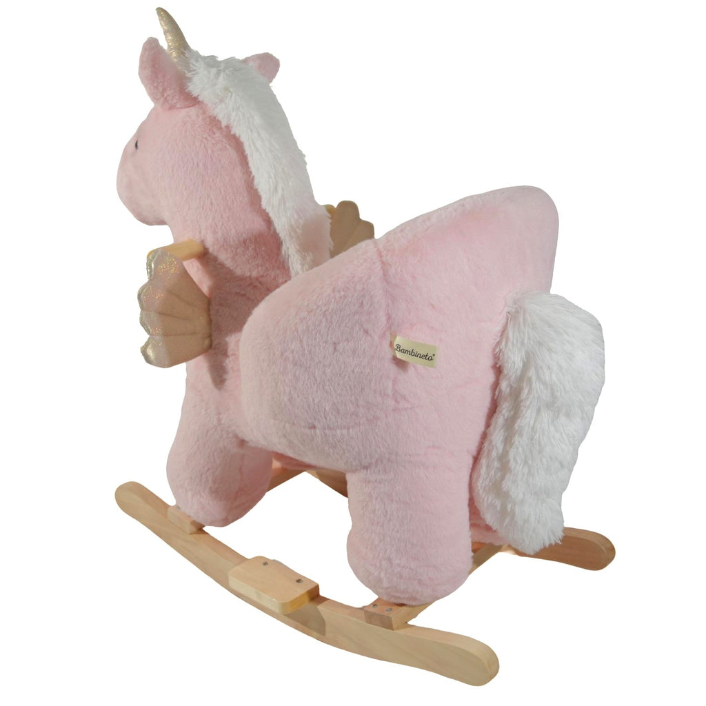 Mecedora montable para bebé peluche UNICORNIO rosa
