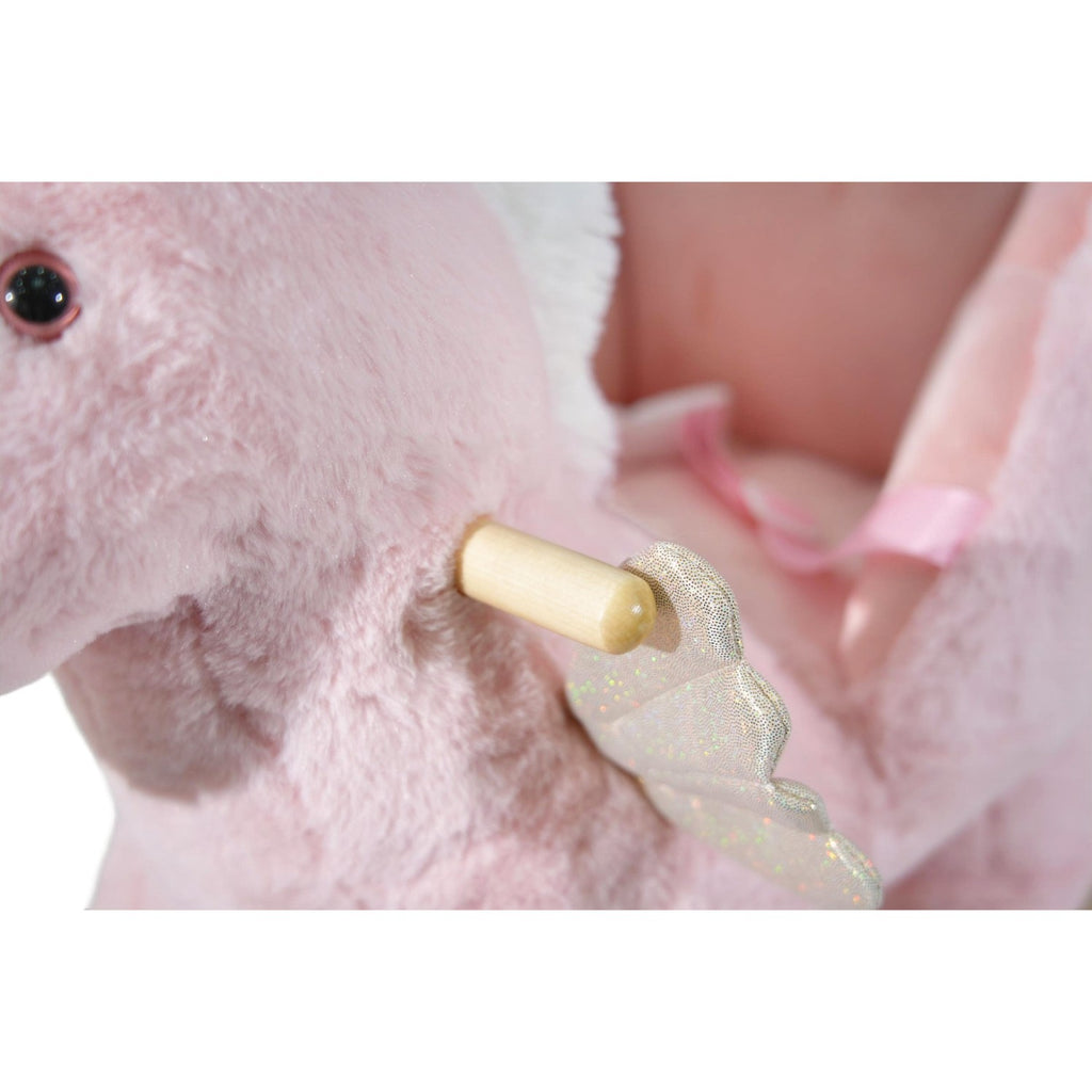 Mecedora montable para bebé peluche UNICORNIO rosa