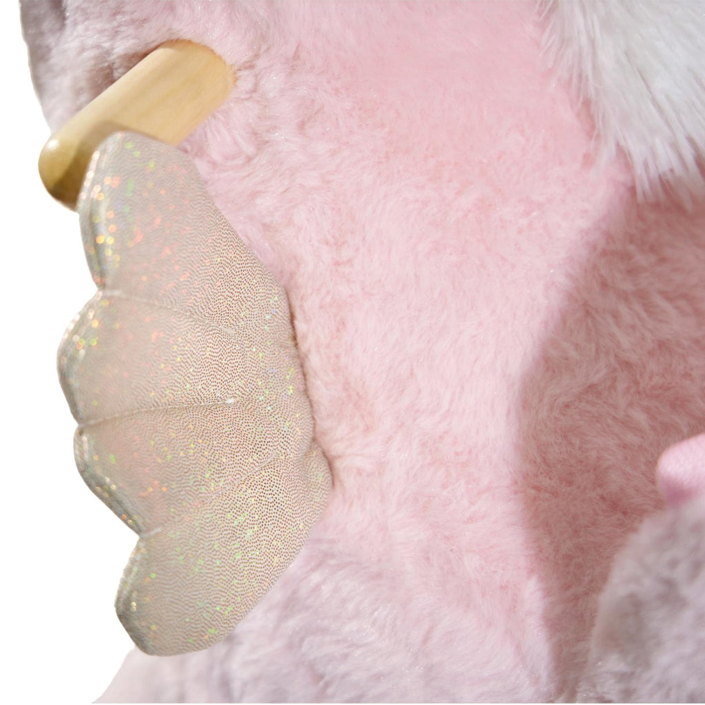 Mecedora montable para bebé peluche UNICORNIO rosa