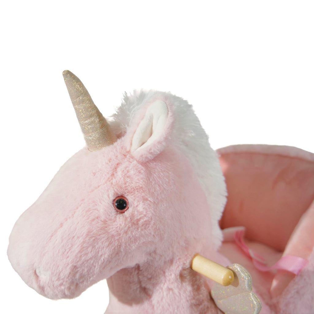 Mecedora montable para bebé peluche UNICORNIO rosa